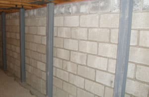 Cinder Block Basement Walls Reinforced In Macomb County MI