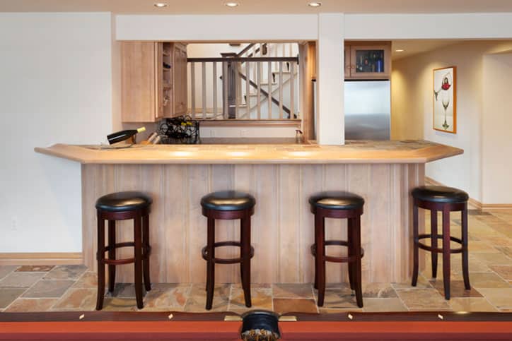 Basement Bar in Man Cave, Billiards Room
